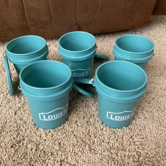 Lowes Teal Mini Buckets W/lids (5 Piece) 🔥Fast Shipping