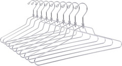 16″ Quality Metal Hangers, 10-Pack, Swivel Hook, Stainless Steel Heavy Duty