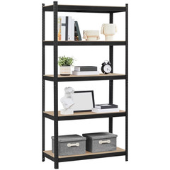 5 Tier Heavy Duty Boltless Metal Shelving Shelves Storage Shelf Garage Black