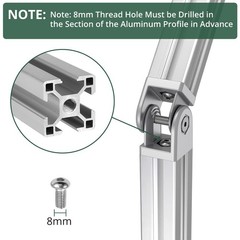 JiGiU 2PCS Angle Connector Joint Connector 4040 Nut 8 Flexible Hinge 180° Rotati