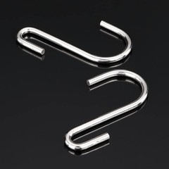 20 PCS 2.4 Inch Silver S Hooks Alloy Steel Hangers 0.88 Inch Opening Wire Rack