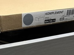 IKEA KOMPLEMENT Drawer Framed Front Grey 19 5/8 x 22 7/8” 804.748.15