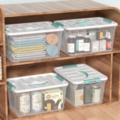 Idotry 14 Quart Latching Storage Box, Stackable Bin W/ Latch Lid &Handle, 6 Pack