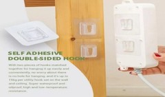 30 Sets Double-Sided Adhesive Wall Hooks – Utility Hanger Suction Cup Holders