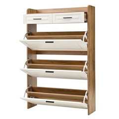 Shoe Cabinet with 3 Hidden Flip Drawers & 2 Storage drawer