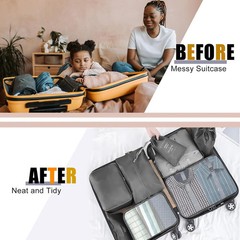 Packing Cubes for Travel- 8 Set Luggage Organizer Bags for Family, Mesh Breathab
