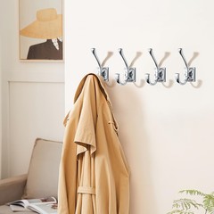 2 Pack Wall Hooks 4.35inch Coat Hooks Hardware Towel Hooks Polished Chrome Zinc