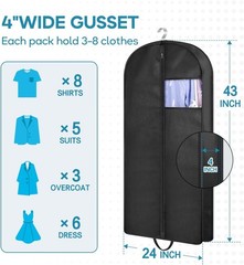 KIMBORA 43″ Garment Bag for Travel, Gusseted Suit Bags for Men With Handle Ga…