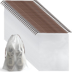 32 Pcs Shoe Bags for Travel, 15.7″ x 11.8″ Clear Drawstring Storage Bags Shoes
