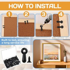 Picture Frame Backing Clips,100PCS Black Turn Button Fasteners with 100Pcs Sc…