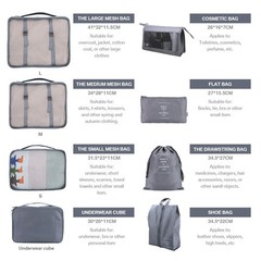 8x Packing Cubes Luggage Organizer Storage Bags Suitcase for Travel Accessories