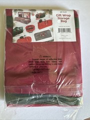 ZOBER Christmas Wrapping Paper Storage Bag Holds 40″ Rolls Holiday Organizer NEW