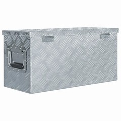 vidaXL Aluminum Storage Box Silver Outdoor Tool Chest Utility Organizer Case