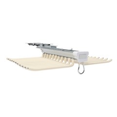 23.2*18.1*3.7in Beige Pull Out Trousers Rack 22 Arms Steel Pull Out Pants Rack