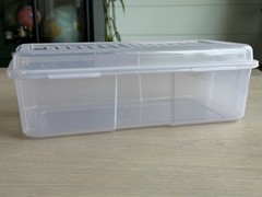 Vintage Rubbermaid Keepers Snap Case Shoe Box Clear Pink &Purple Hinged Lid 2281