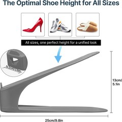 One-Piece Shoe Slot Organizer 10 Pack, Space-Saving Stackers for Closet, Entr…