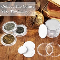 41mm Clear Plastic Coin Capsules, Silver Dollar Coin Holder, 60PCS Coin Box US