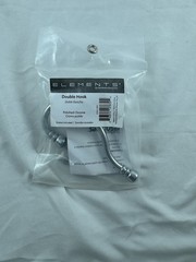 Elements YD50-518 Vintage Farmhouse 1-3/8″W Double Prong Polished Chrome