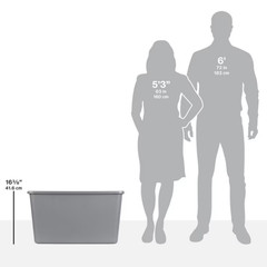 6 Pack Sterilite 30 Gallon Extra Large Storage Tote Snap-On Lid Gray Plastic Bin