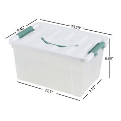 Cand 14 Quart Latching Storage Box, Stackable Bin w/ Latch Lid & Handle, 6 Packs
