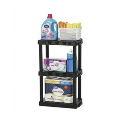 Hyper Tough 3 Shelf Plastic Shelving Unit Storage Organizer Garage Rack Home