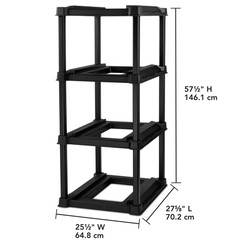 Sterilite 4 Tier Tote Rack, Holds Four 27 Gallon Industrial Storage Totes