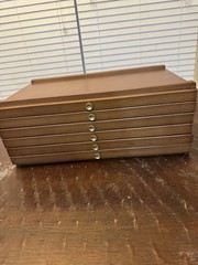 Meeden 6-Drawer Art Supply Storage Box in Walnut