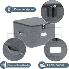 China Dinnerware Storage Box with Felt Dividers 12×8 Inches Stackable 4 Pack