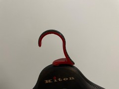 Kiton Wooden Jacket Suit Hanger Wide Shoulder with Grip Brown 17.7″