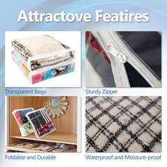 20Pcs Clear Vinyl Zippered Storage Bags, Small Blankets Storage Bags Plastic for