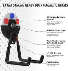 Heavy Duty Storage Magnetic Utility Hooks Large Garage Strong Extra Magnet
