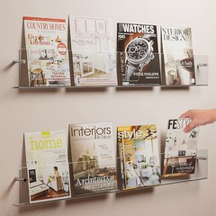 2 PCS 24 Inch Acrylic Magazine Holder Wall Mount Hanging Rack Brochure Clear
