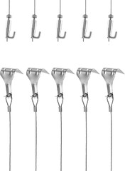 Picture Rail Hooks and Wire, 5 Set Molding Hooks Picture, Heavy Duty Stainless S