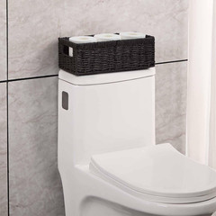 Stylish Wicker Storage Baskets with Handles – 2-Pack, Black Organizers