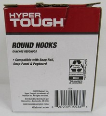 Hyper Tough Round Hooks 3 Pack Tool Organizing Compatible Snap Panel Pegboard