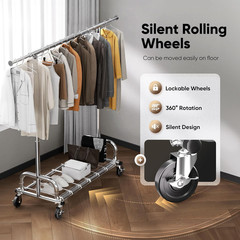Clothes Rack with Cover Clothing Racks for Hanging Clothes Heavy Duty Garment Ra