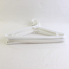 Lot of 10 White Plastic Clothes Hangers Closet Storage Organization