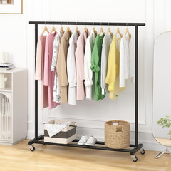 Metal Rolling Clothing Rack Adjustable Freestanding Garment Organizer with Wheel