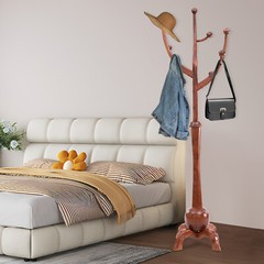 Tree-shaped Wooden Free Standing Clothes Rack Stand Walnut Color 180cm/70.87in