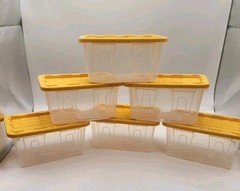2 X Lowe’s Clear Mini Teeny Totes With Yellow Cover 4.8″ X 3.3″ X 2.4″
