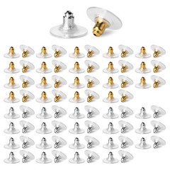 Mr. Pen Bullet Clutch Earring Backs – 76 Pcs, Gold & Silver, Gold,Silver