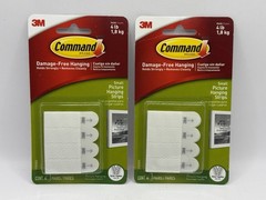 Lot of 2 Command Strips Small Picture Hanging Strips HOLDS 4 LBS 8 Pairs Total