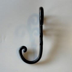 Set of 3 Black Metal Decorative Wall Hooks, Traditional Vintage Style