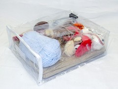 20-Pack Heavy Duty Vinyl Zippered Closet Square Storage Bags Clear 12″x15″x5″