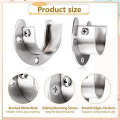 20 Pack Closet Pole Sockets Stainless Steel 1-1/4 Inch Metal Closet Rod Holde…