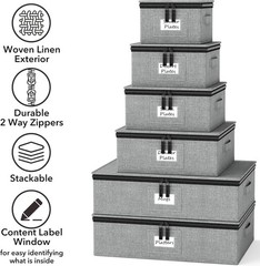 China Storage Containers 6 Pack, Stackable Hard Shell Quilted Cases with Soft