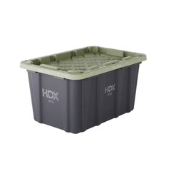 27 gal. Tough Storage Tote in Black and Army Green