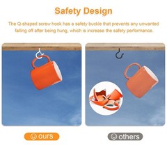 32Pcs Q-Hanger Hooks with Safety Buckle, Windproof Screw Hooks for Hanging Ou…