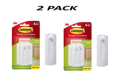 (2 Pack) Command Picture Hanger Sawtooth 4 lb White 3 Hangers 6 Strips Set.