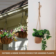 30 Pcs Black Screw Hooks Metal Hanging Plants Cups Keys Lights Storage New